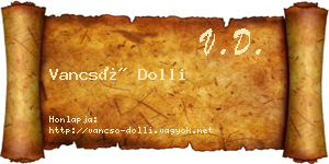 Vancsó Dolli névjegykártya